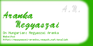 aranka megyaszai business card